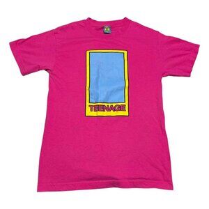 Y2K‎ Teenage Madness Mirror Pink Skate Shirt Adult Small